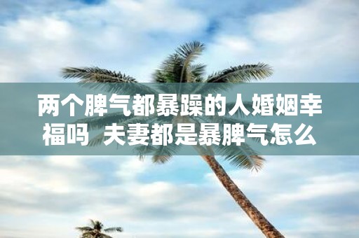 两个脾气都暴躁的人婚姻幸福吗 夫妻都是暴脾气怎么相处