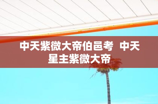 中天紫微大帝伯邑考 中天星主紫微大帝