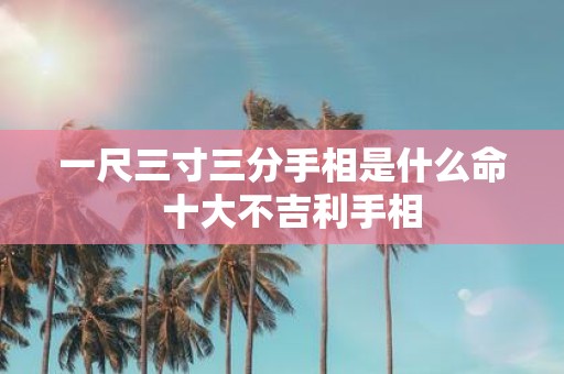 一尺三寸三分手相是什么命 十大不吉利手相