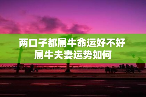 两口子都属牛命运好不好 属牛夫妻运势如何