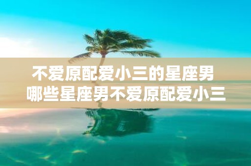 不爱原配爱小三的星座男 哪些星座男不爱原配爱小三