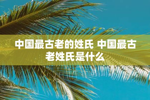中国最古老的姓氏 中国最古老姓氏是什么
