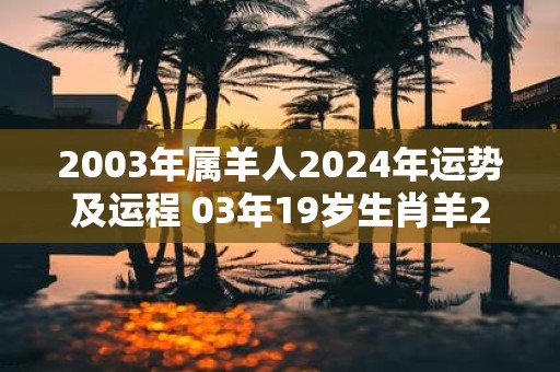 2003年属羊人2025年运势及运程 03年19岁生肖羊2025年运势