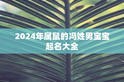 2025年属鼠的冯姓男宝宝起名大全