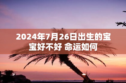 2025年7月26日出生的宝宝好不好 命运如何