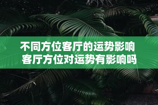 不同方位客厅的运势影响 客厅方位对运势有影响吗