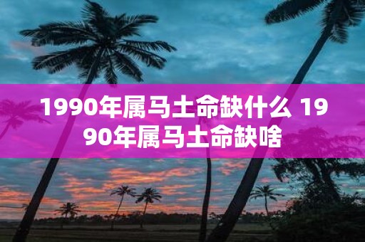 1990年属马土命缺什么 1990年属马土命缺啥