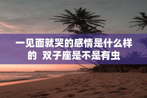 一见面就哭的感情是什么样的 双子座是不是有虫