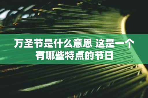 万圣节是什么意思 这是一个有哪些特点的节日