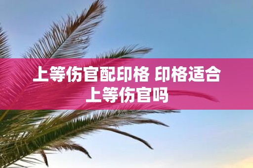 上等伤官配印格 印格适合上等伤官吗