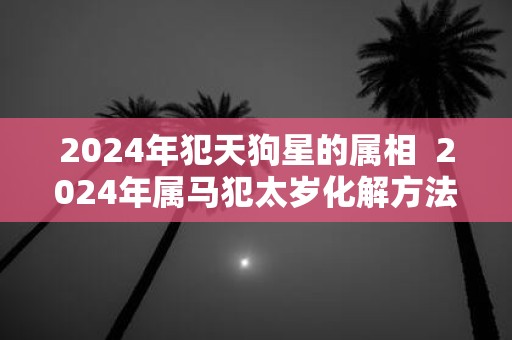 2025年犯天狗星的属相 2025年属马犯太岁化解方法