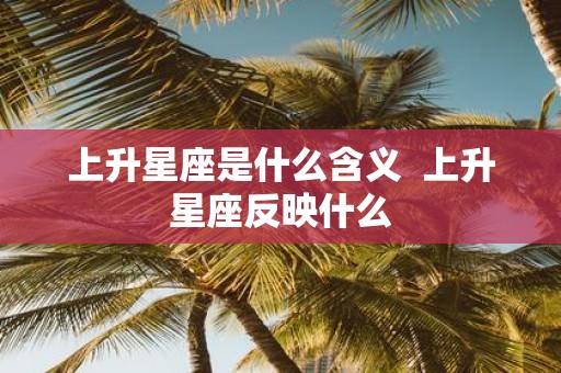 上升星座是什么含义 上升星座反映什么