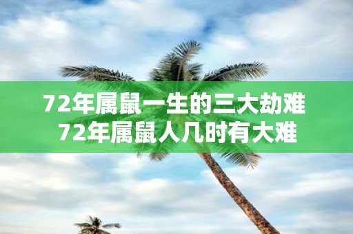 72年属鼠一生的三大劫难 72年属鼠人几时有大难