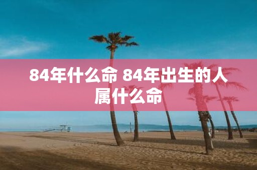 84年什么命 84年出生的人属什么命