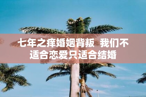 七年之痒婚姻背叛 我们不适合恋爱只适合结婚