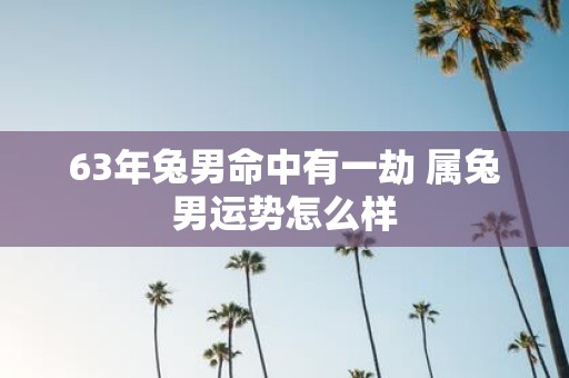 63年兔男命中有一劫 属兔男运势怎么样