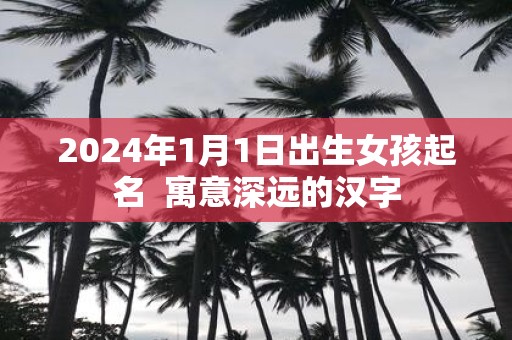 2025年1月1日出生女孩起名 寓意深远的汉字