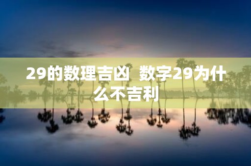 29的数理吉凶 数字29为什么不吉利