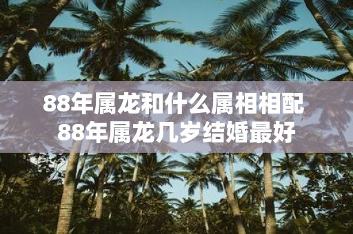 88年属龙和什么属相相配 88年属龙几岁结婚最好