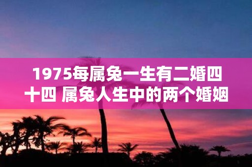 1975每属兔一生有二婚四十四 属兔人生中的两个婚姻阶段