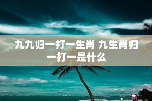 九九归一打一生肖 九生肖归一打一是什么