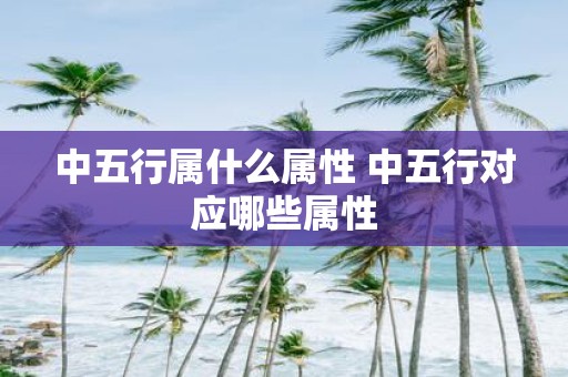 中五行属什么属性 中五行对应哪些属性