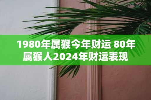 1980年属猴今年财运 80年属猴人2025年财运表现