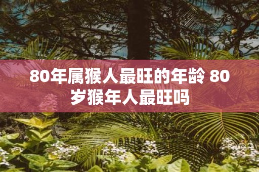80年属猴人最旺的年龄 80岁猴年人最旺吗