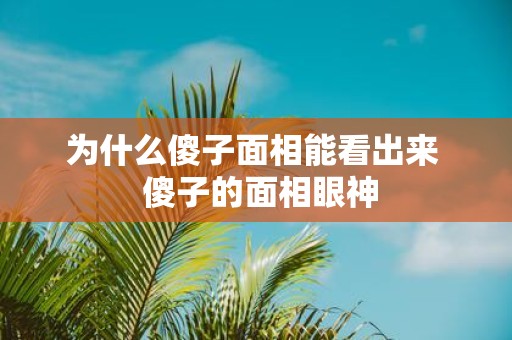 为什么傻子面相能看出来 傻子的面相眼神