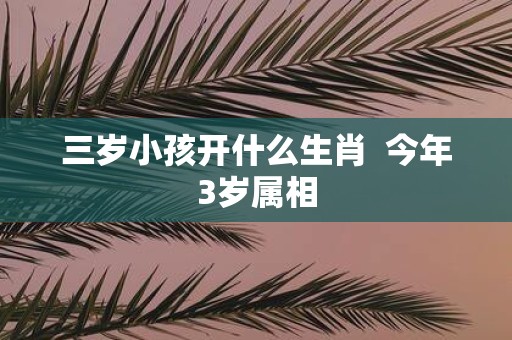 三岁小孩开什么生肖 今年3岁属相