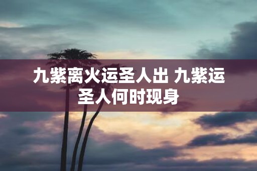 九紫离火运圣人出 九紫运圣人何时现身
