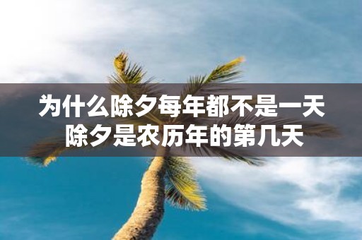为什么除夕每年都不是一天 除夕是农历年的第几天