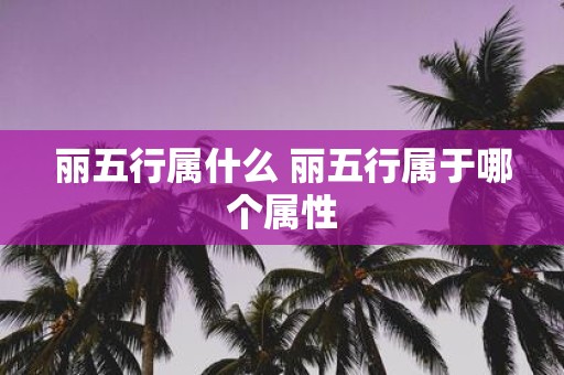 丽五行属什么 丽五行属于哪个属性