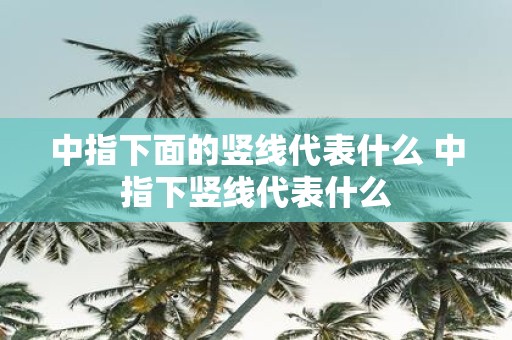 中指下面的竖线代表什么 中指下竖线代表什么