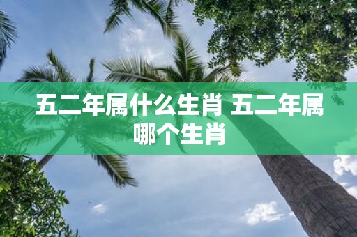 五二年属什么生肖 五二年属哪个生肖