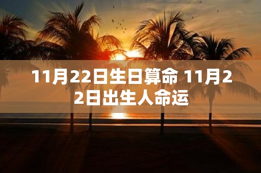 11月22日生日算命 11月22日出生人命运