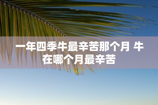 一年四季牛最辛苦那个月 牛在哪个月最辛苦