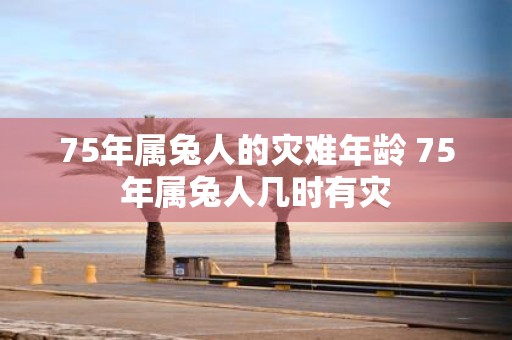 75年属兔人的灾难年龄 75年属兔人几时有灾