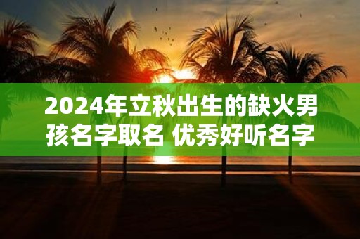 2025年立秋出生的缺火男孩名字取名 优秀好听名字推荐