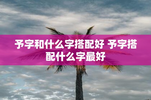 予字和什么字搭配好 予字搭配什么字最好