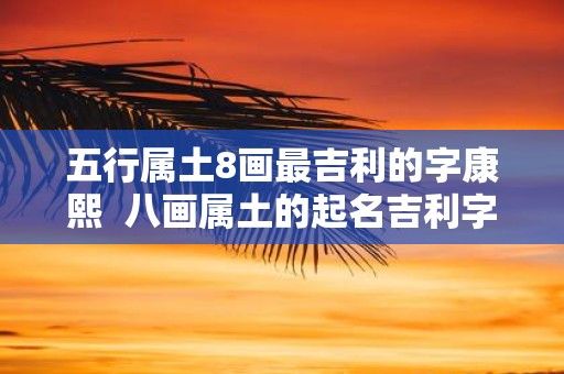 五行属土8画最吉利的字康熙 八画属土的起名吉利字男孩