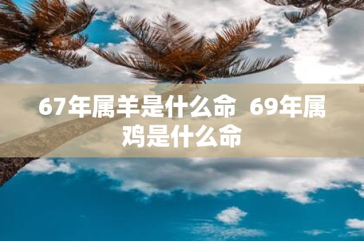 67年属羊是什么命 69年属鸡是什么命