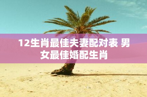 12生肖最佳夫妻配对表 男女最佳婚配生肖