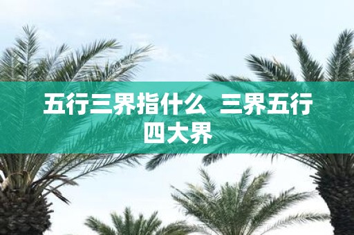 五行三界指什么 三界五行四大界