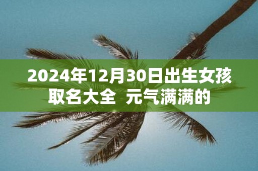 2025年12月30日出生女孩取名大全 元气满满的