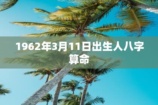 1962年3月11日出生人八字算命
