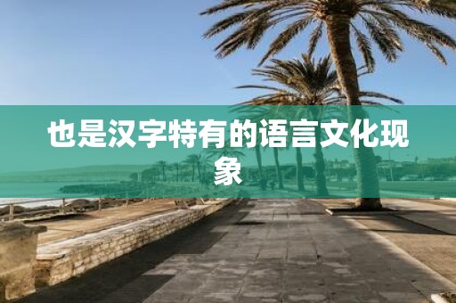 也是汉字特有的语言文化现象