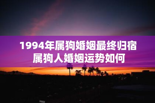 1994年属狗婚姻最终归宿 属狗人婚姻运势如何