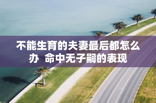 不能生育的夫妻最后都怎么办 命中无子嗣的表现