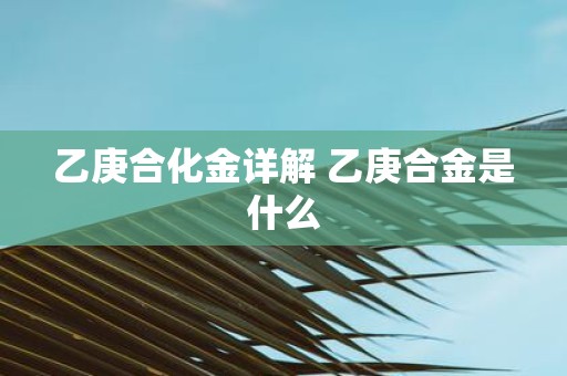 乙庚合化金详解 乙庚合金是什么
